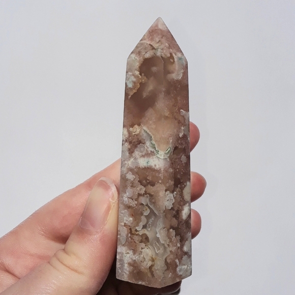 Flower Agate Tower *chipped tip* - Picture 2 of 5
